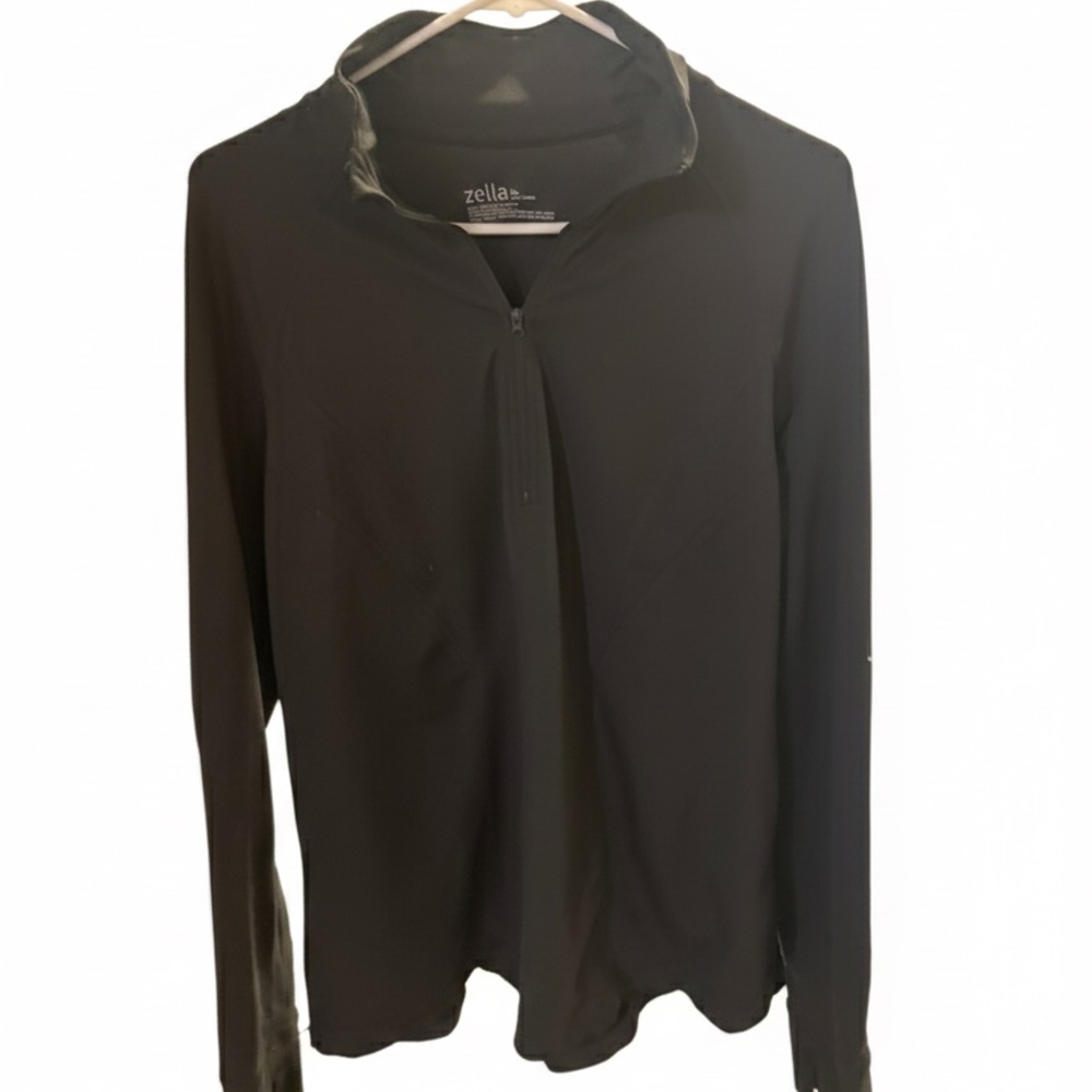 Zella Black Zip-Up Long Sleeve Shirt